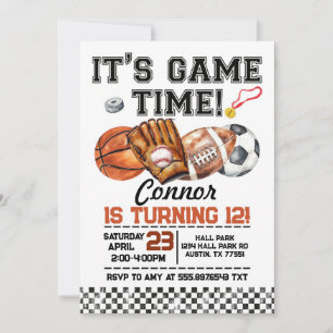 Invitation d'anniversaire pour tous les sports