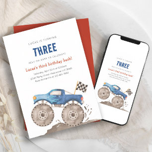 Invitation d'anniversaire pour tout âge de camion