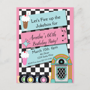 Invitation d'anniversaire pour tout âge, diner des