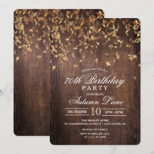Invitation d'anniversaire pour tout âge - Feuilles