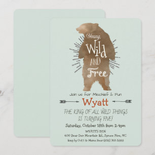 Invitation d'anniversaire pour tout âge - Ours Wil