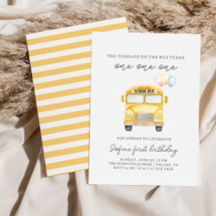 Invitation d'anniversaire pour tout-petit d'autobu