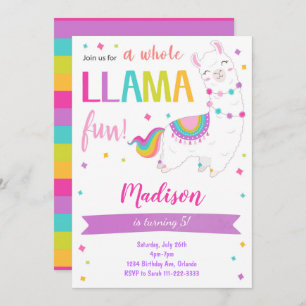 Invitation d'anniversaire pour toute la Llama