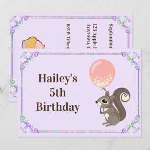 Invitation d'anniversaire pour un adorable écureui
