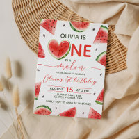 Invitation d'anniversaire pour un an avec pastèque