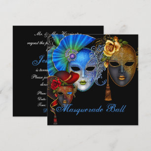Invitation d'anniversaire pour un bal masqué de se