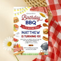 Invitation d'anniversaire pour un barbecue dans le