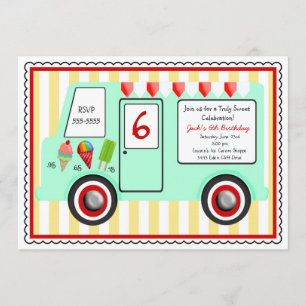 Invitation d'anniversaire pour un camion à glace