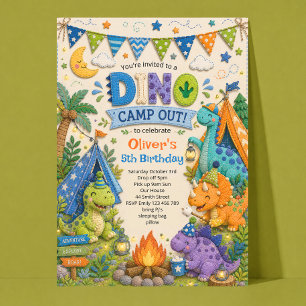 Invitation d'anniversaire pour un campement de din
