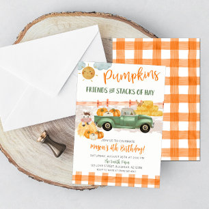 Invitation d'anniversaire pour un champ de citroui