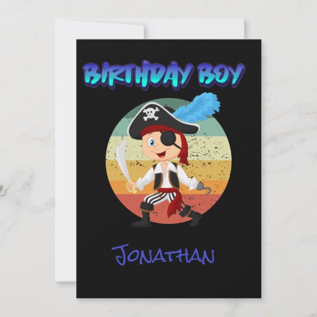Invitation d'anniversaire pour un garçon pirate (Devant)
