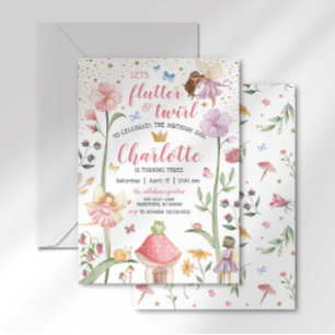 Invitation d'anniversaire pour un jardin de fées e