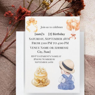 Invitation d'anniversaire pour un joli petit garço