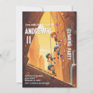 Invitation d'anniversaire pour un parc d'escalade