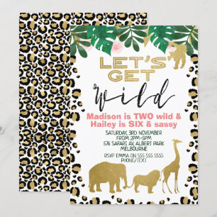Invitation d'anniversaire pour un safari commun
