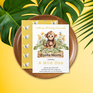 Invitation d'anniversaire pour un singe Wild One 1
