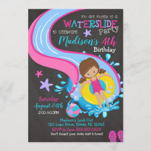 Invitation d'anniversaire pour un toboggan / Fête