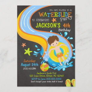 Invitation d'anniversaire pour un toboggan / Fête