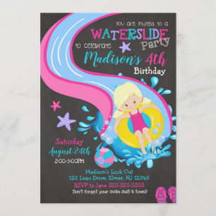 Invitation d'anniversaire pour un toboggan / Fête 