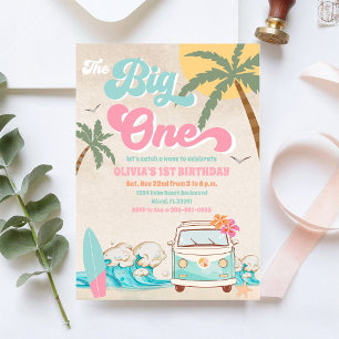 Invitation d'anniversaire pour un van de surf de p