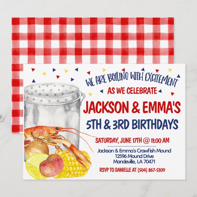 Invitation d'anniversaire pour une bouillabaisse d (Devant / Derrière)