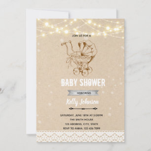 Invitation d'anniversaire pour une douche de pouss