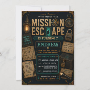 Invitation d'anniversaire pour une Escape Room num