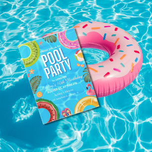 Invitation d'anniversaire pour une fête à la pisci