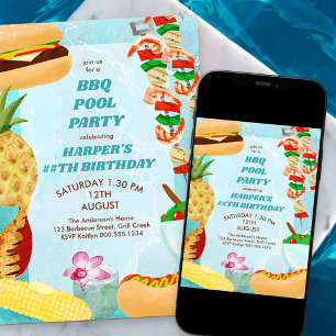 Invitation d'anniversaire pour une fête au bord de
