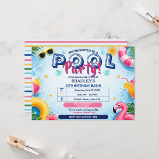 Invitation d'anniversaire pour une fête au bord de