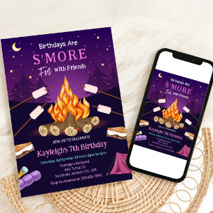 Invitation d'anniversaire pour une fête de camping