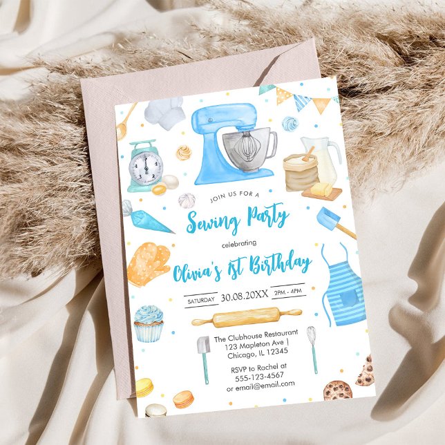 Invitation d'anniversaire pour une fête de couture (Créateur téléchargé)