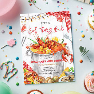 Invitation d'anniversaire pour une fête de crabe d