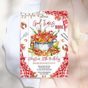 Invitation d'anniversaire pour une fête de crabe d