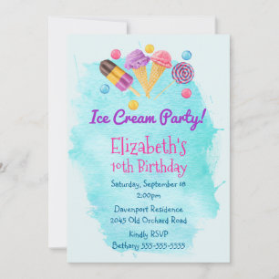 Invitation d'anniversaire pour une fête de glace P
