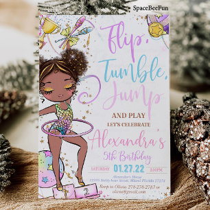 Invitation d'anniversaire pour une fête de gymnast