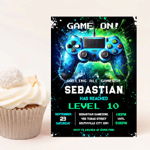 Invitation d'anniversaire pour une fête de joueur 