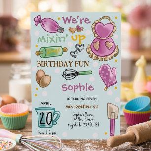 Invitation d'anniversaire pour une fête de pâtisse