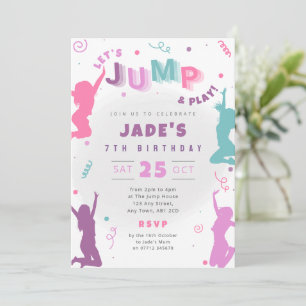 Invitation d'anniversaire pour une fête de saut en