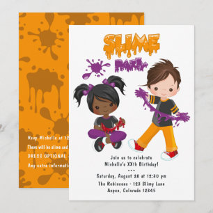 Invitation d'anniversaire pour une fête de slime m