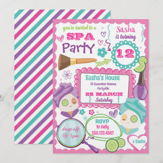 Invitation d'anniversaire pour une fête de spa