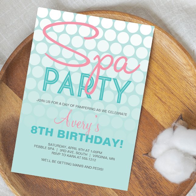 Invitation d'anniversaire pour une fête de spa mod (Créateur téléchargé)