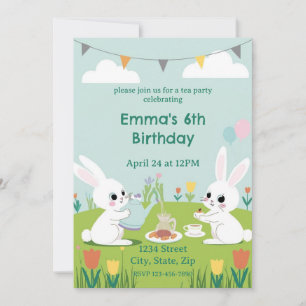 Invitation d'anniversaire pour une fête de thé de
