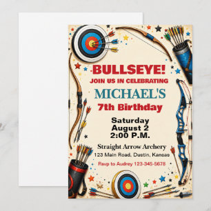 Invitation d'anniversaire pour une fête de tir à l