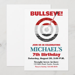 Invitation d'anniversaire pour une fête de tir à l