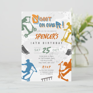 Invitation d'anniversaire pour une fête de trottin
