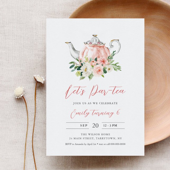 Invitation d'anniversaire pour une fête du thé ARI (Créateur téléchargé)