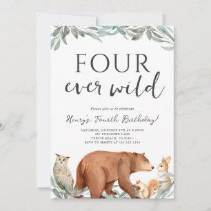 Invitation d'anniversaire pour une fête en forêt a