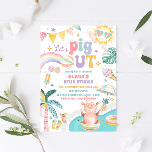 Invitation d'anniversaire pour une fête piscine au