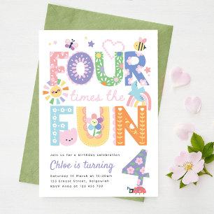 Invitation d'anniversaire pour une fille de 4 ans,